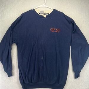 Chicago Bears Vintage Mens Terry Cloth Navy Blue Sweater Large Football Unisex